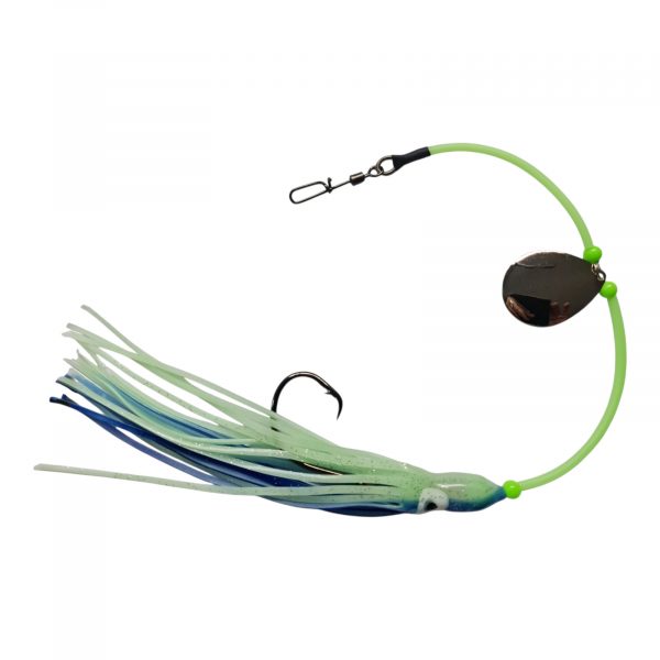 Laude Fishing Leng Heilbutt Seehecht System mit Circle Hook und Colorado Spinnerblatt