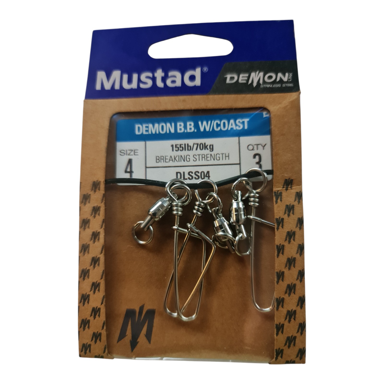 Mustad DLSS04 Steel Bearing Swivel With Coastlock Snap Size 4 – Bild 2