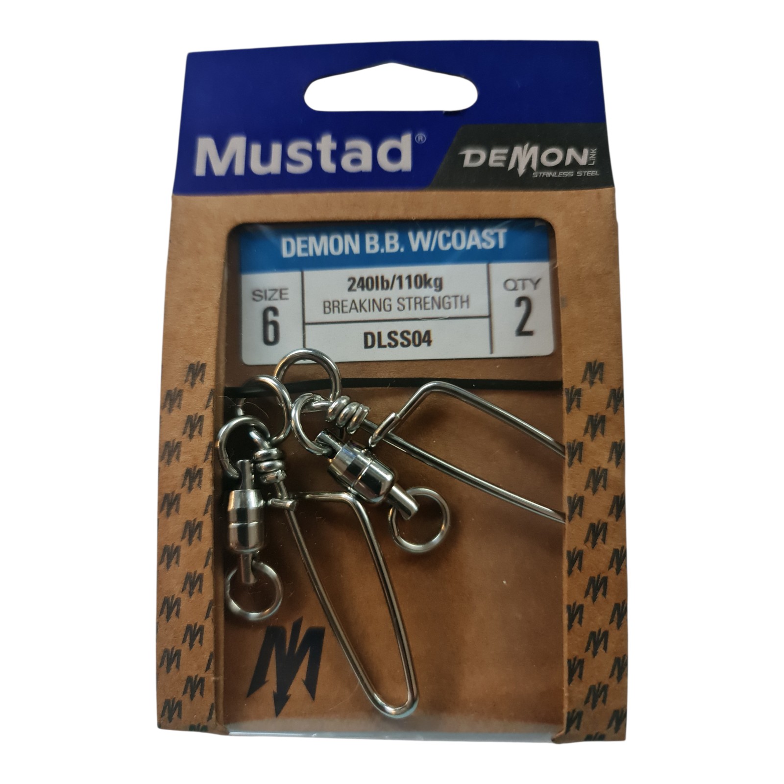 Mustad DLSS04 Steel Bearing Swivel With Coastlock Snap Size 6 – Bild 2