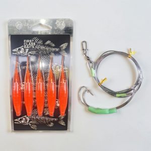Rippchen Paternoster Set - 5 x Rippchen Orange UV + 1 Paternoster