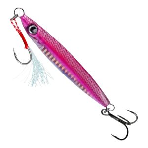 Norwegen Pilker 60 Gramm Pink - Silber Einzelhaken und Drilling