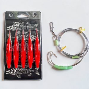 Rippchen Paternoster Set - 5 x Rippchen Rot UV + 1 Paternoster